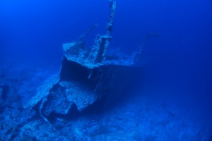 Remains of ther SS AIDA at the base of Big Brother Island